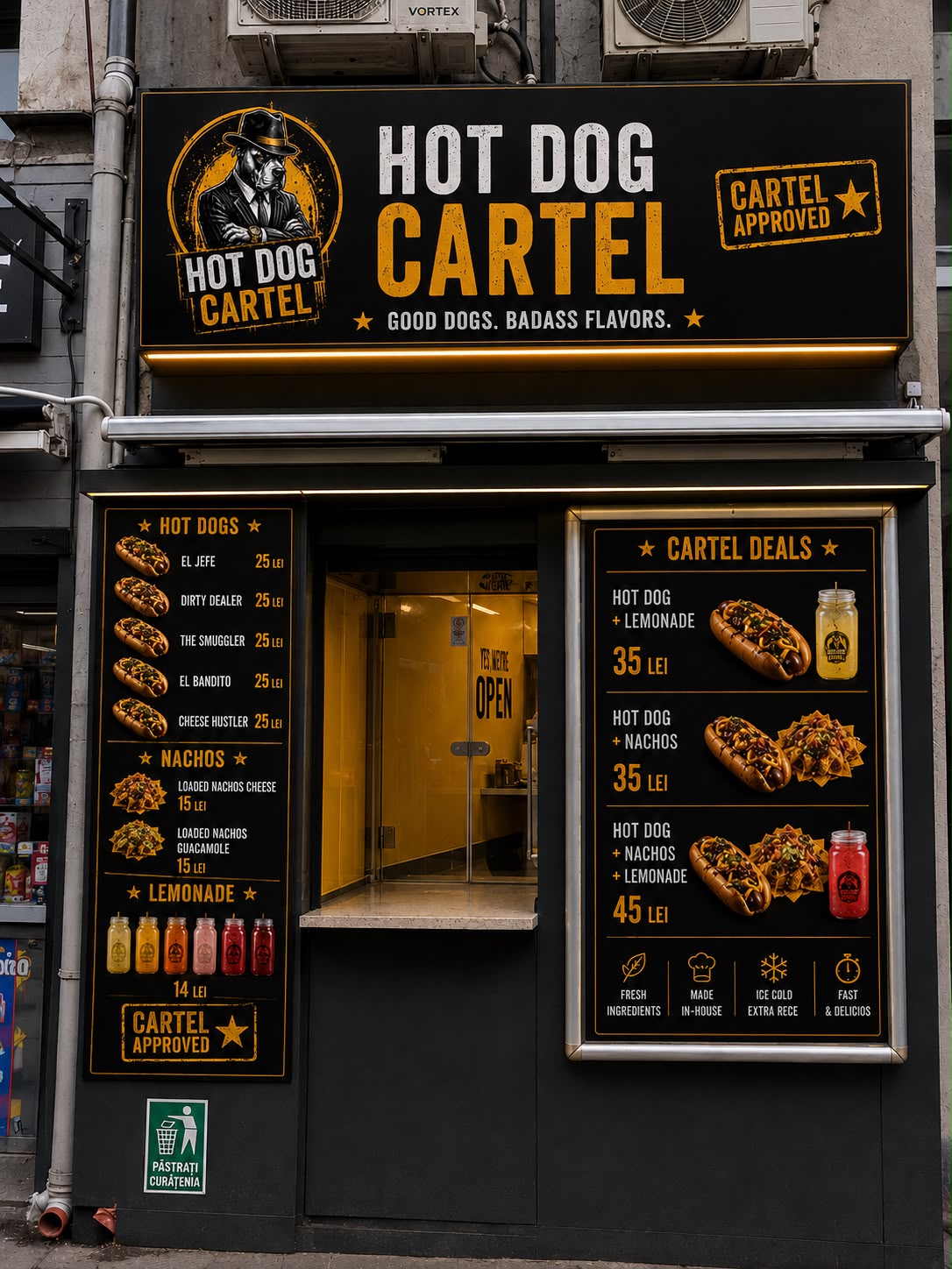 Fatada Hot Dog Cartel Calea Dorobantilor 10